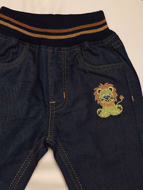 boys navy blue solid denim plain jean - 21143492 -  Standard Image - 3