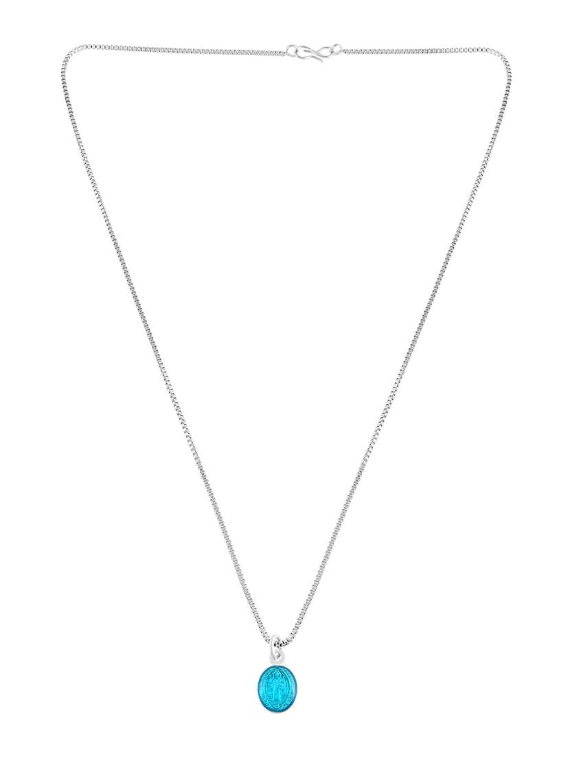 blue metal pendant