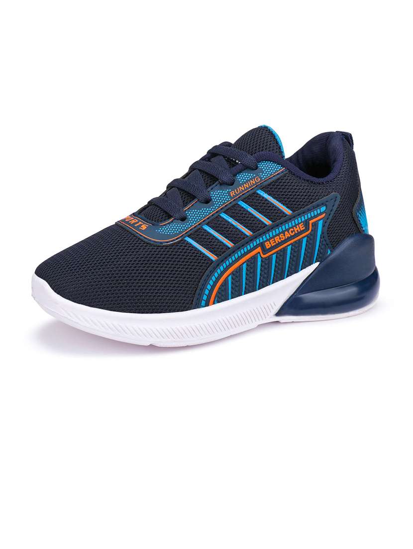 navy blue lace up sports shoes