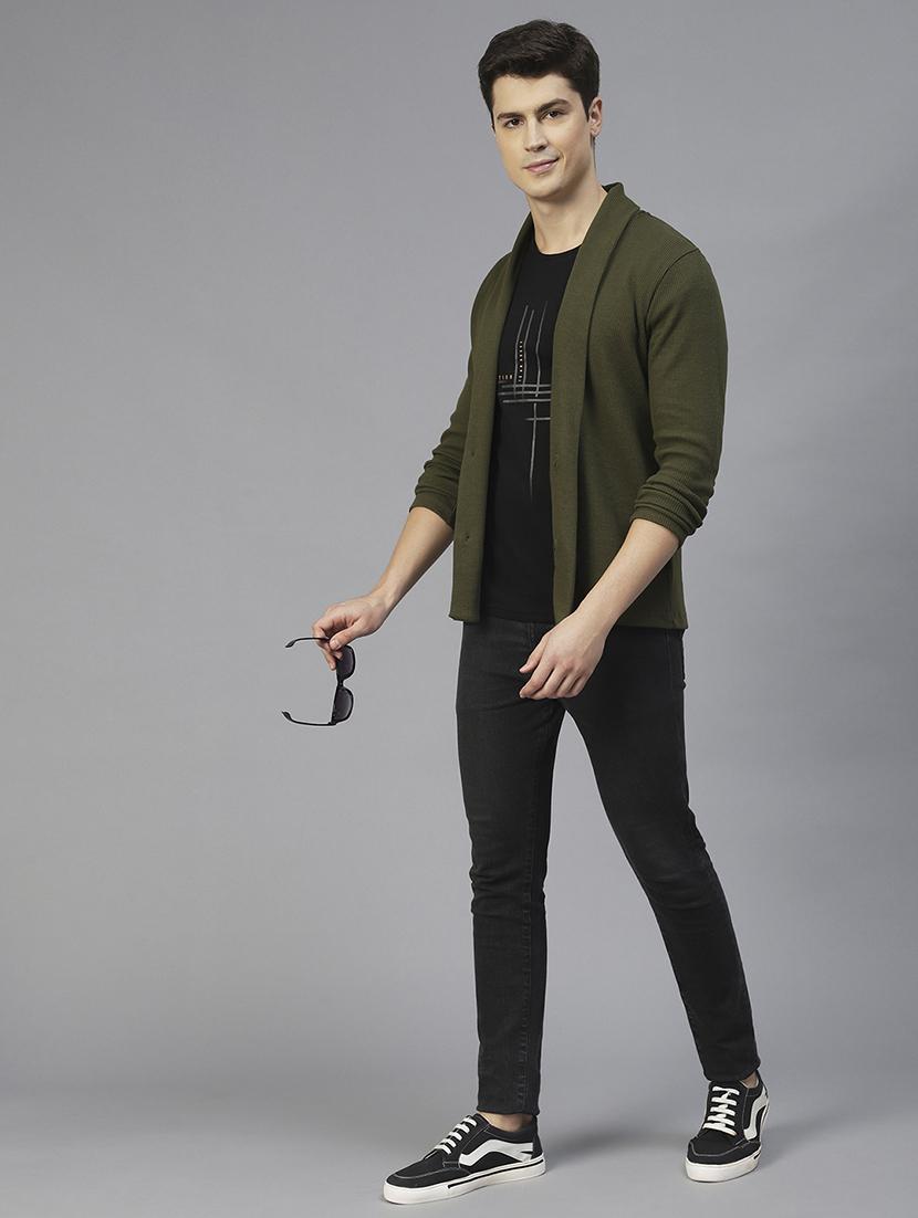 men solid full sleeves cardigan - 21143593 - Standard Image - 5