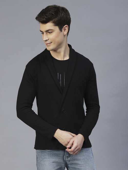 Men Solid Full Sleeves Cardigan 