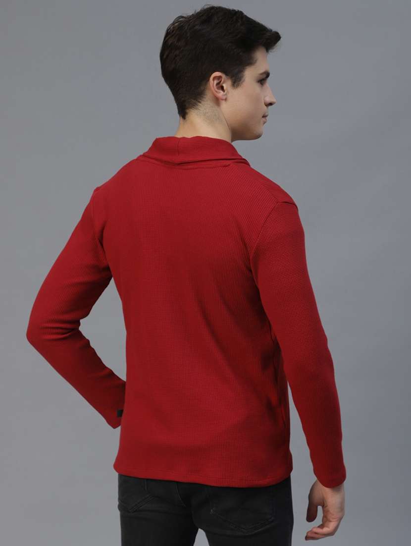 men solid full sleeves cardigan  - 21143596 -  Standard Image - 3