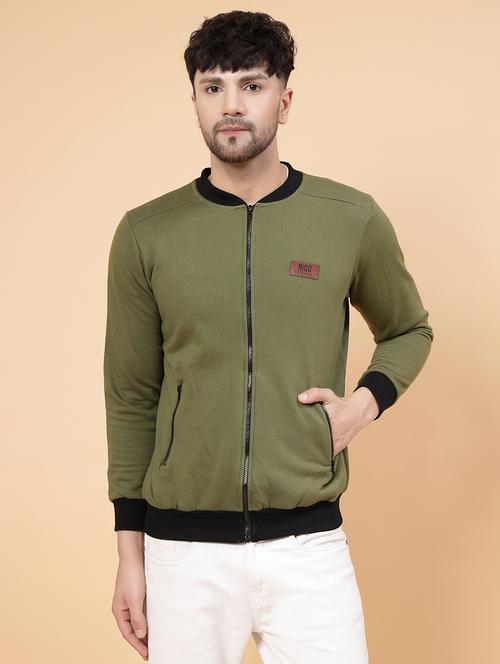 olive fleece bomber jacket - 21143597 -  Standard Image - 0