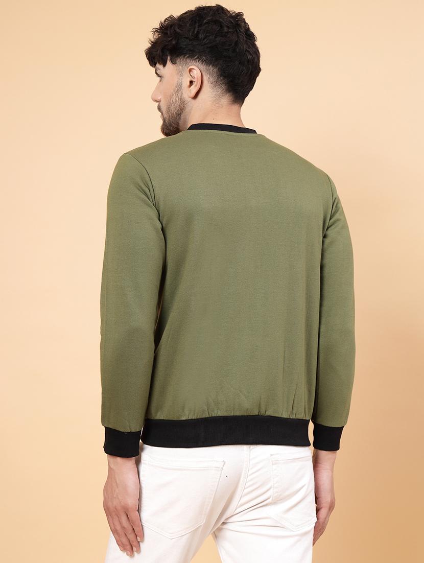 olive fleece bomber jacket - 21143597 - Standard Image - 3