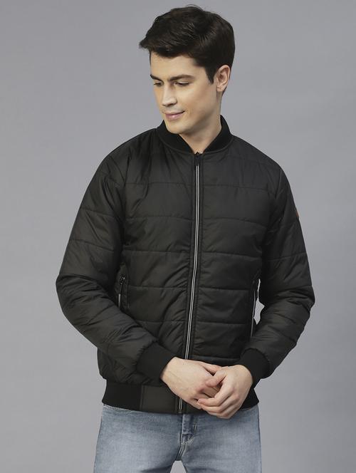 men solid long sleeve quilted jacket - 21143612 - Standard Image - 0