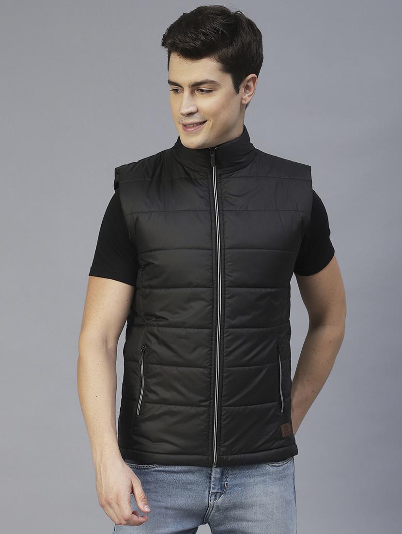 men black solid sleeveless quilted jacket - 21143614 - Zoom Image - 0