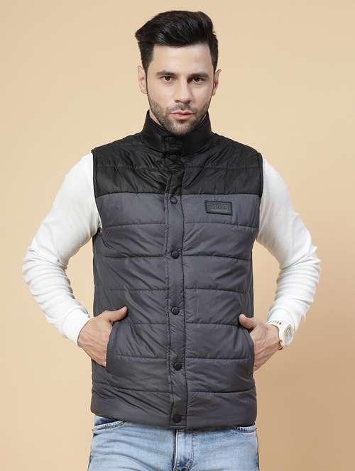 men color block quilted jacket - 21143618 - Standard Image - 0
