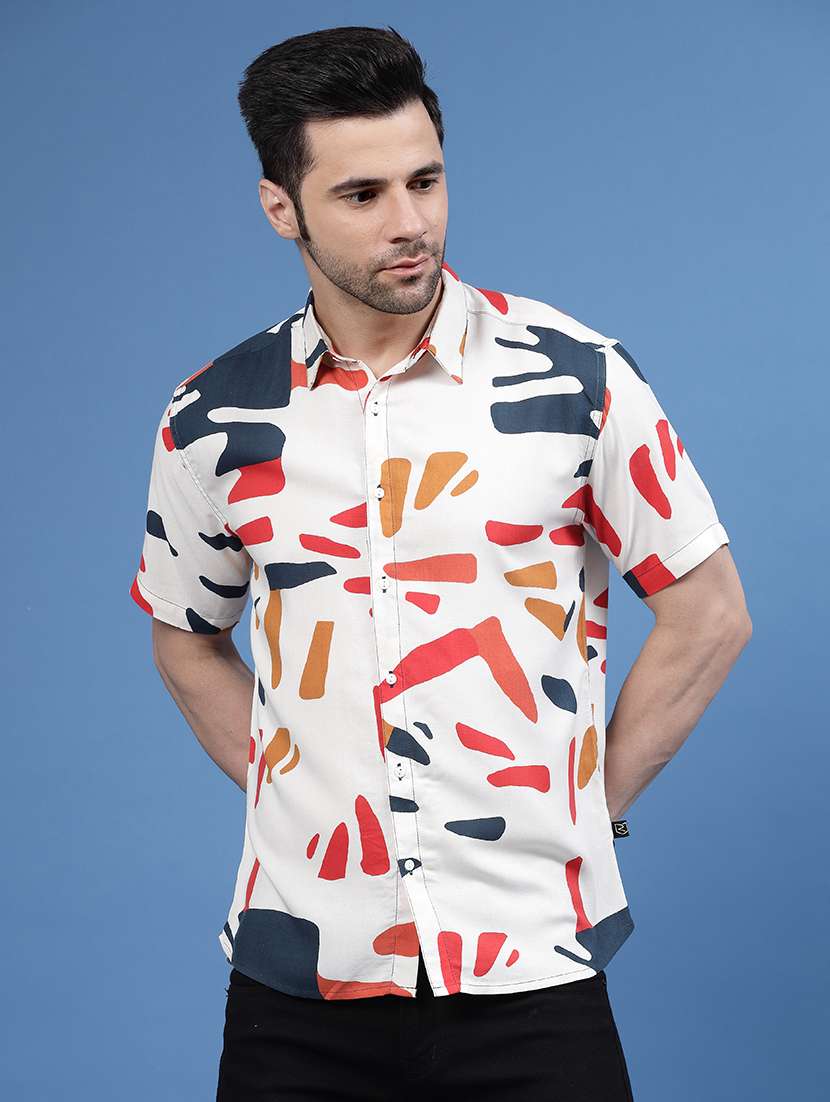 men printed casual shirt