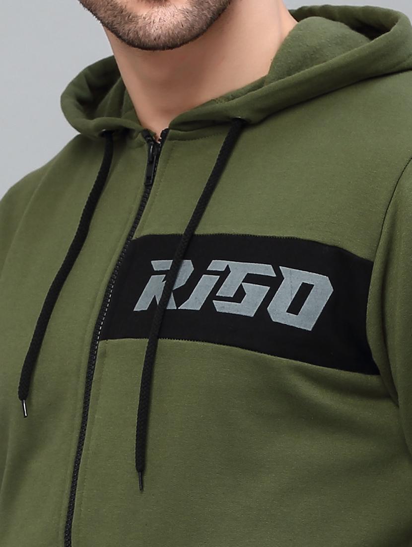 olive green fleece casual jacket - 21143684 - Standard Image - 3