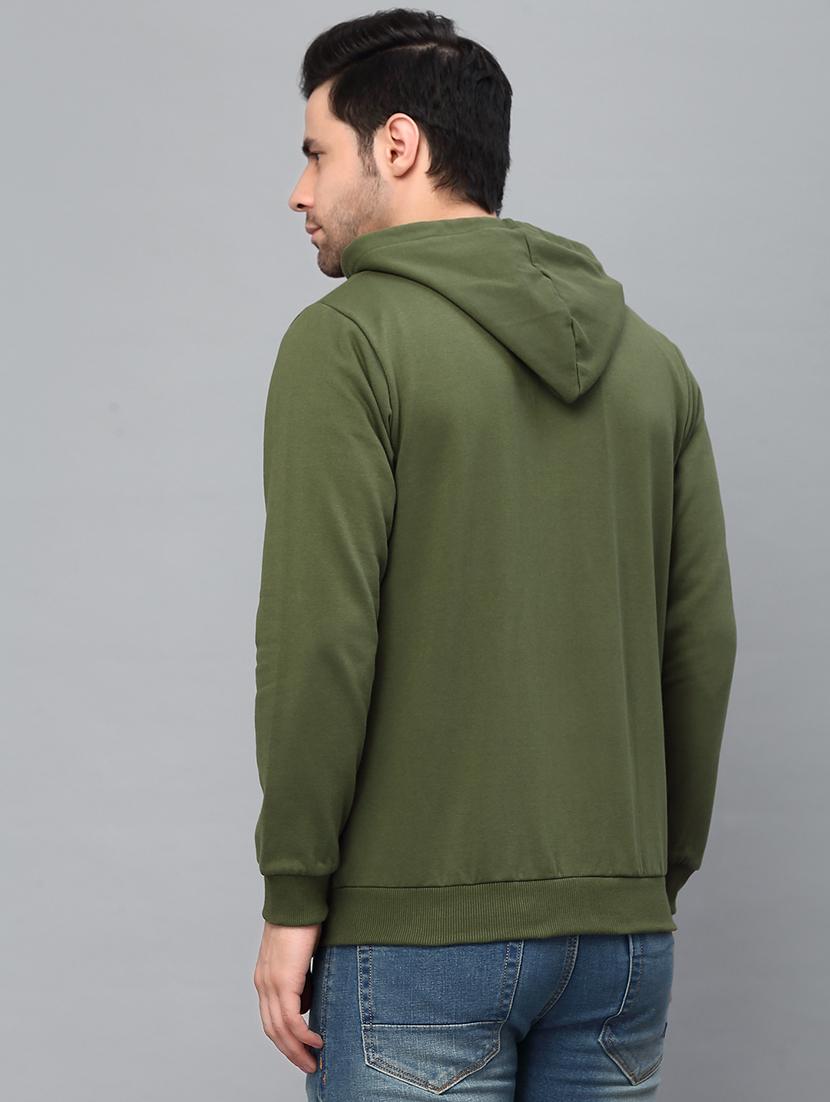 olive green fleece casual jacket - 21143684 - Standard Image - 5