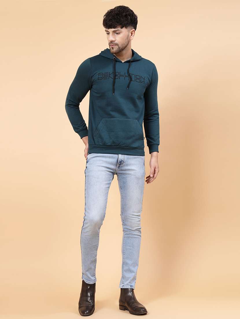 men printed hood neck sweatshirt - 21143692 -  Standard Image - 5