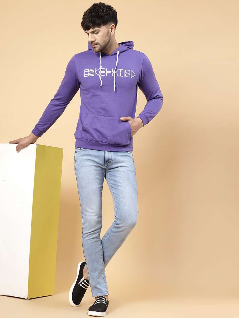 men printed hood neck sweatshirt - 21143693 - Standard Image - 5