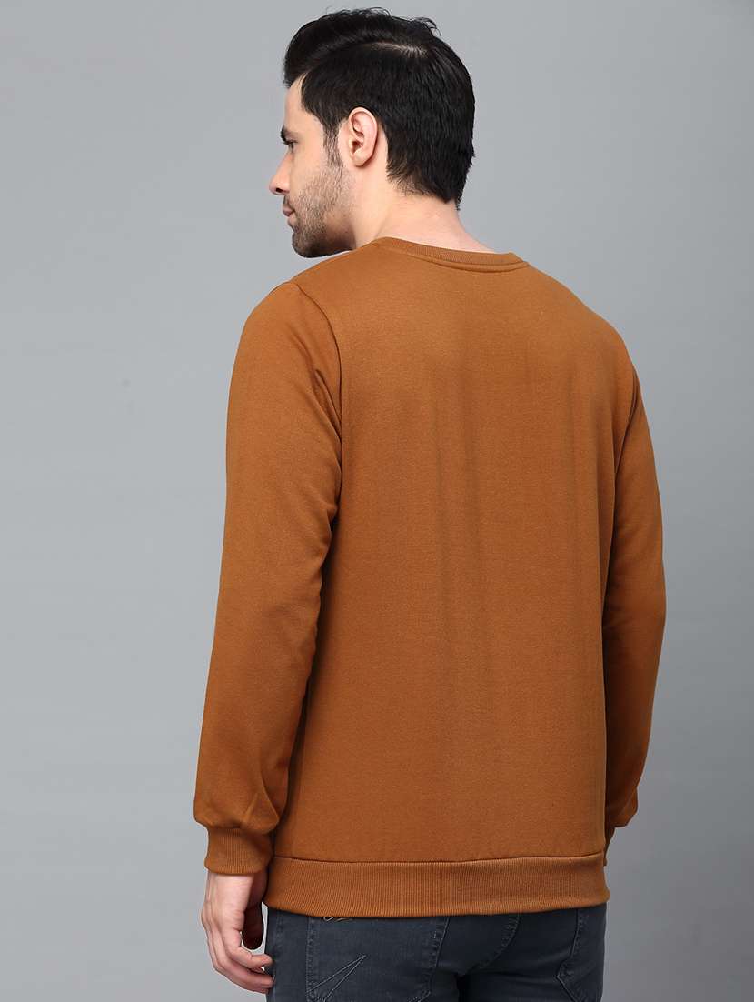 brown fleece plain sweatshirt - 21143703 -  Standard Image - 3