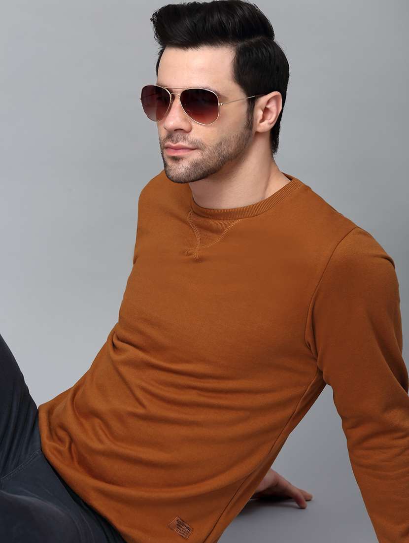brown fleece plain sweatshirt - 21143703 -  Standard Image - 5