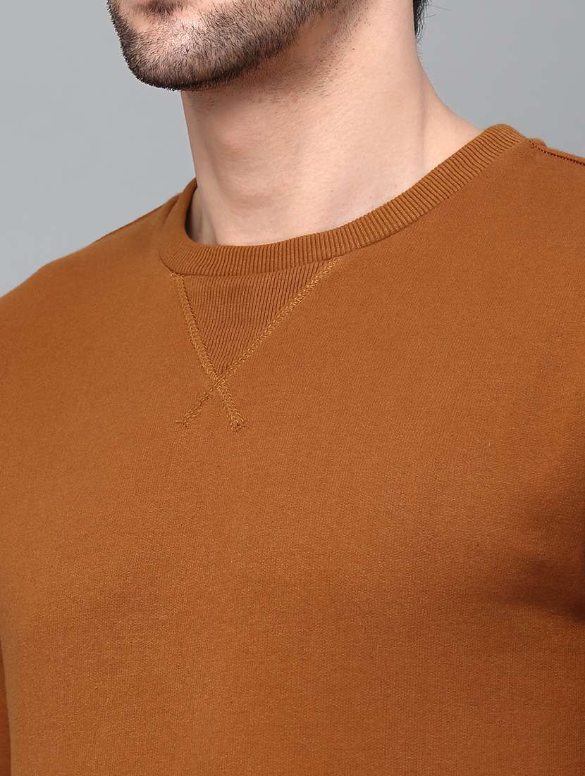 brown fleece plain sweatshirt - 21143703 -  Standard Image - 8