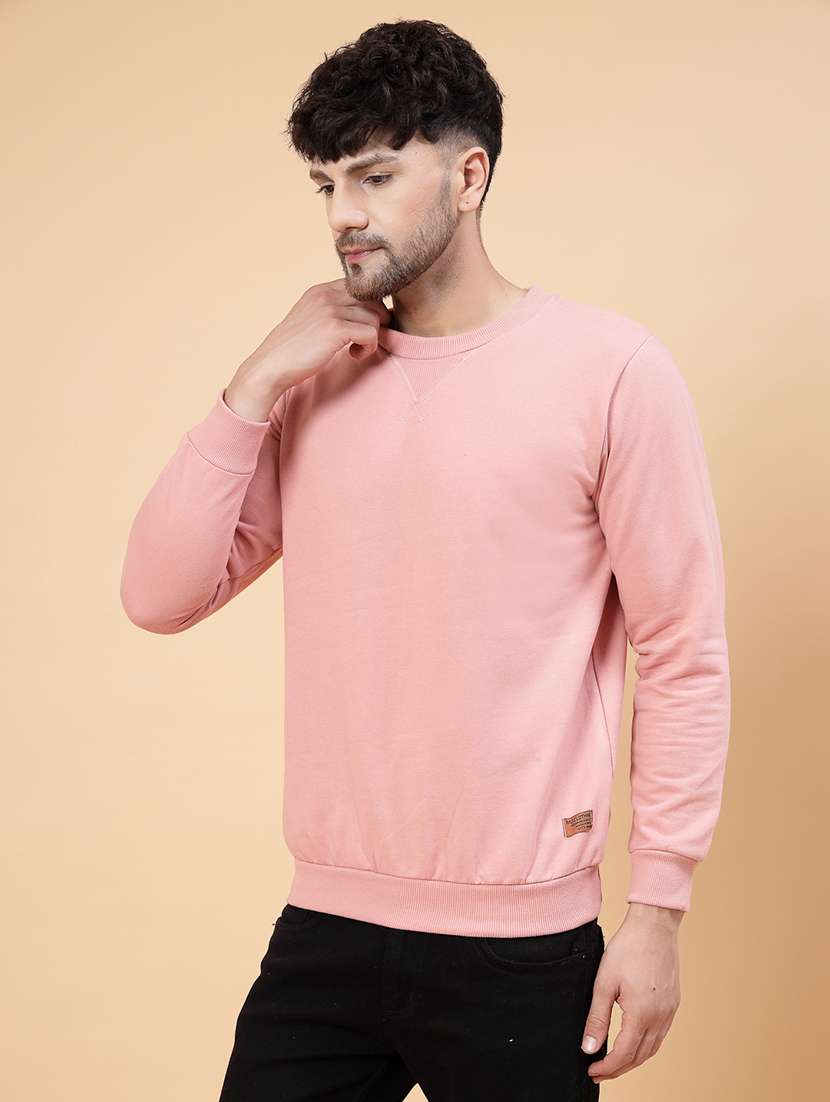peach fleece back print sweatshirt