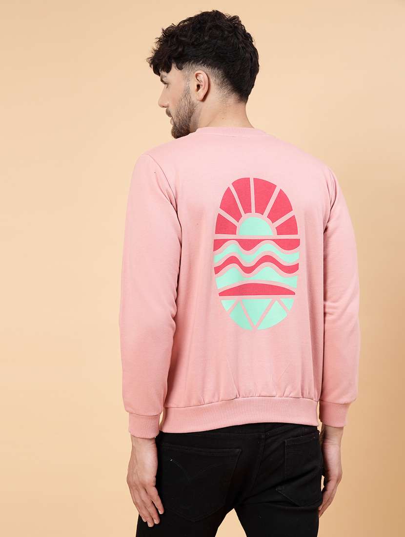 peach fleece back print sweatshirt - 21143721 - Standard Image - 3
