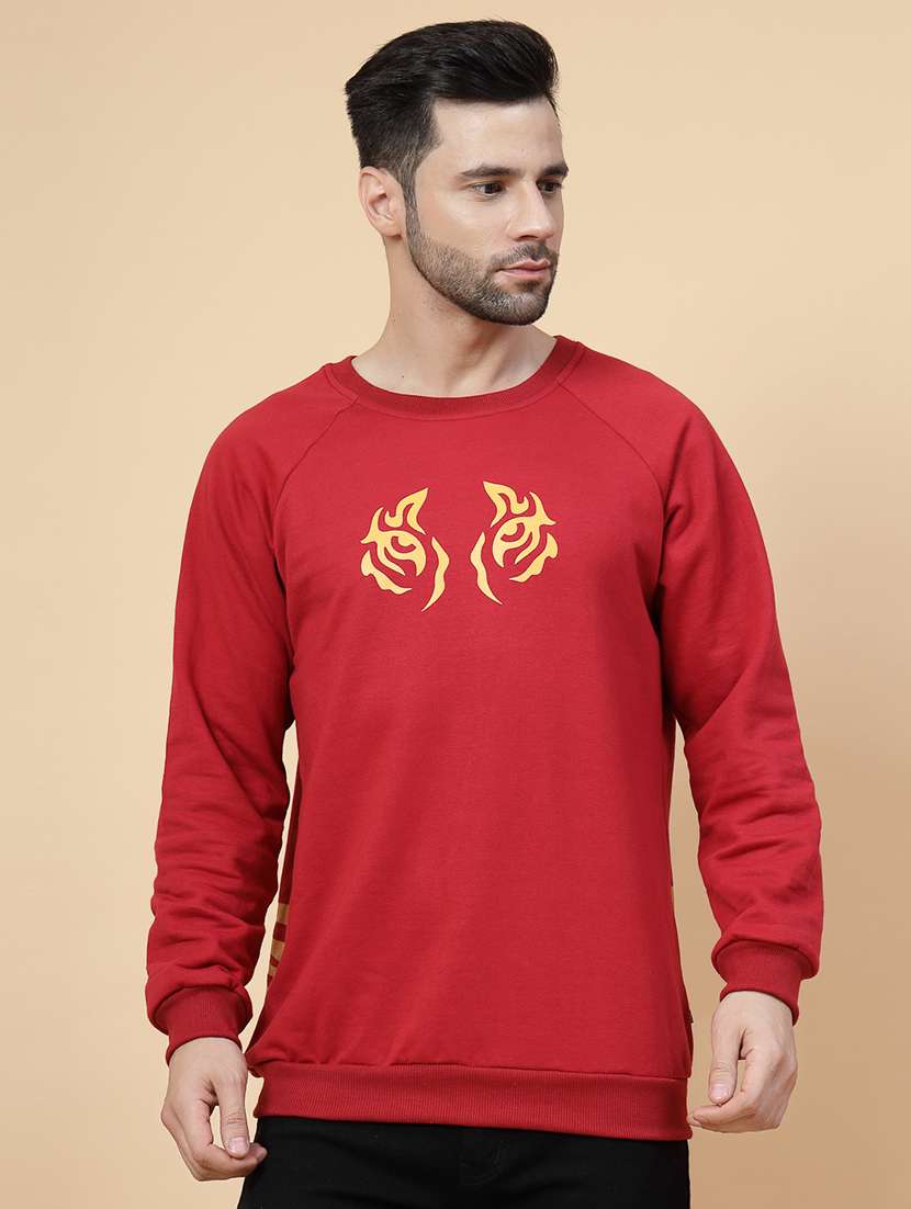 men long sleeves front & back print sweatshirt