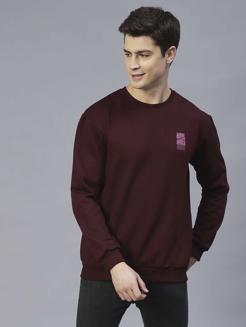 men long sleeves front & back print sweatshirt