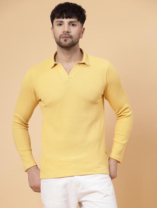 yellow cotton plain tshirt - 21143775 - Standard Image - 0