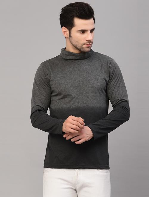 men high neck color block t-shirt - 21143789 -  Standard Image - 0