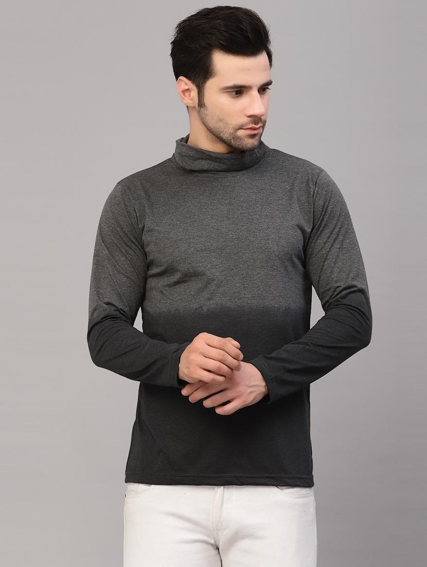 men high neck color block t-shirt - 21143789 -  Zoom Image - 0