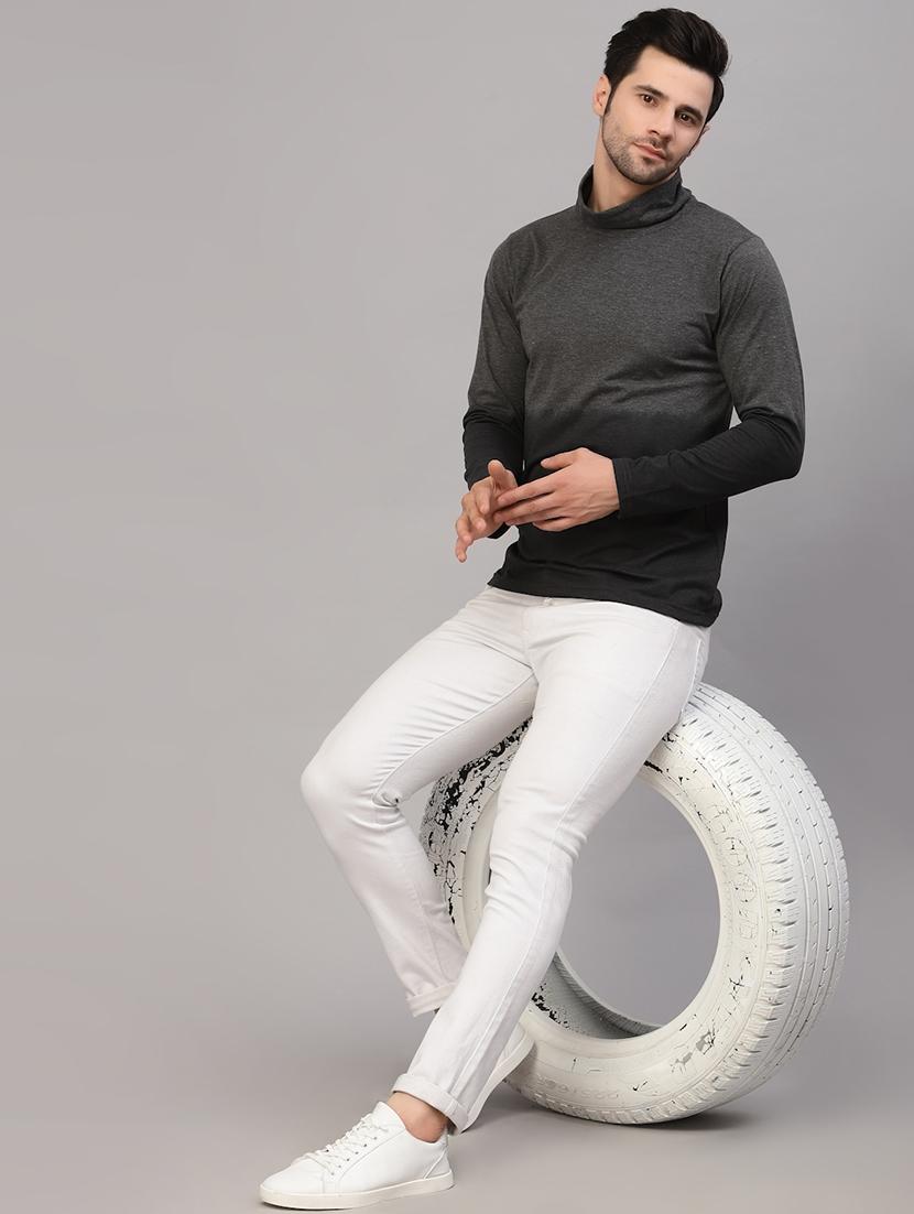 men high neck color block t-shirt - 21143789 - Standard Image - 5