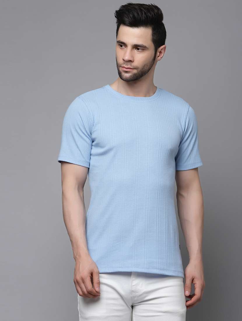 men solid short sleeves plain t-shirt