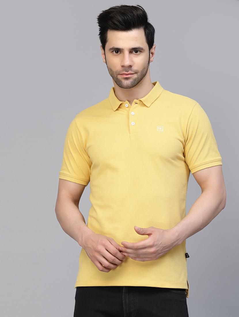 yellow cotton plain tshirt - 21143795 - Zoom Image - 0