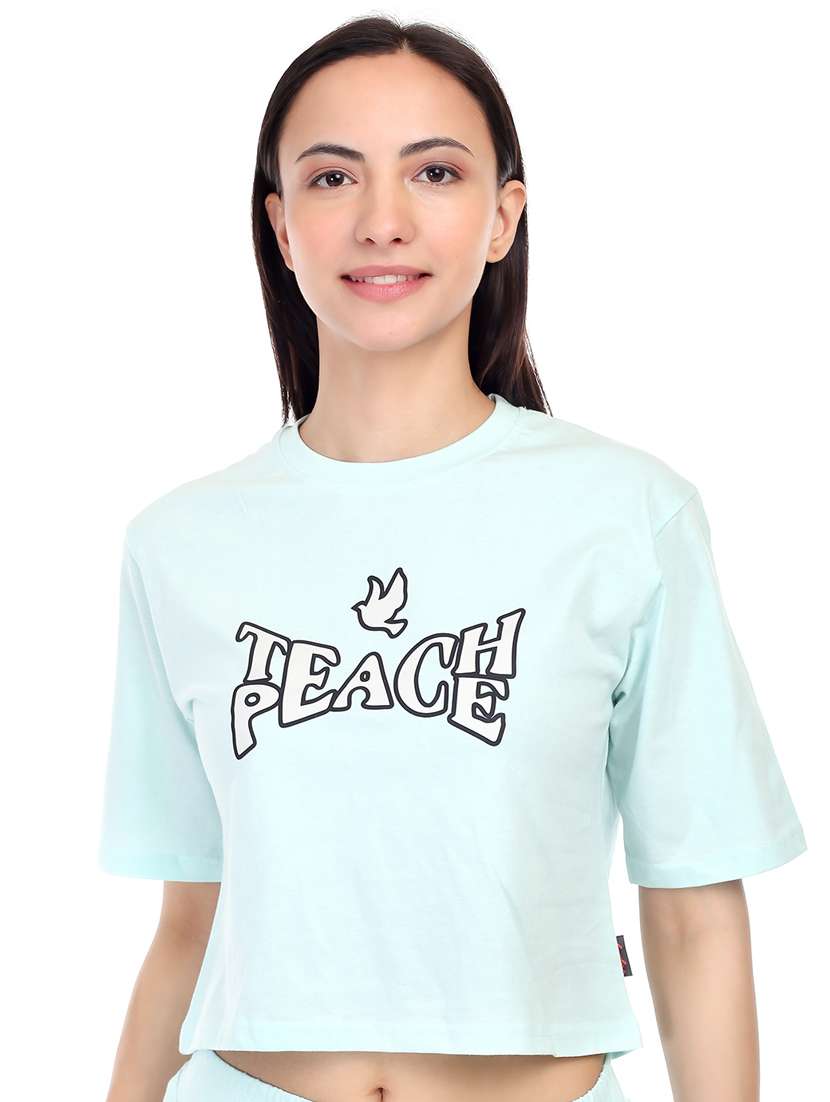 women light blue t-shirt & jogger co-ords - 21143934 -  Standard Image - 5