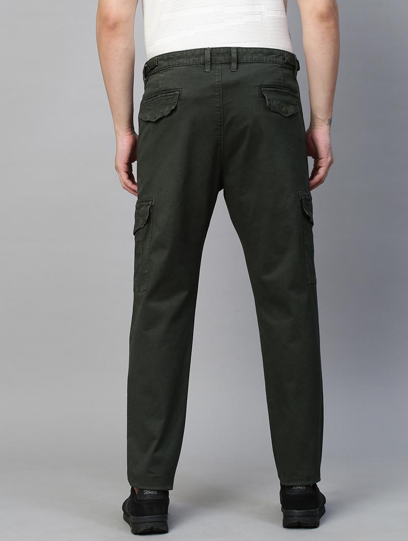solid green casual cargo trouser - 21143942 - Standard Image - 3