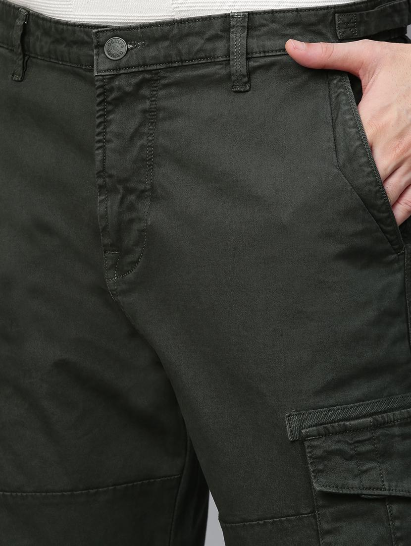 solid green casual cargo trouser - 21143942 - Standard Image - 5
