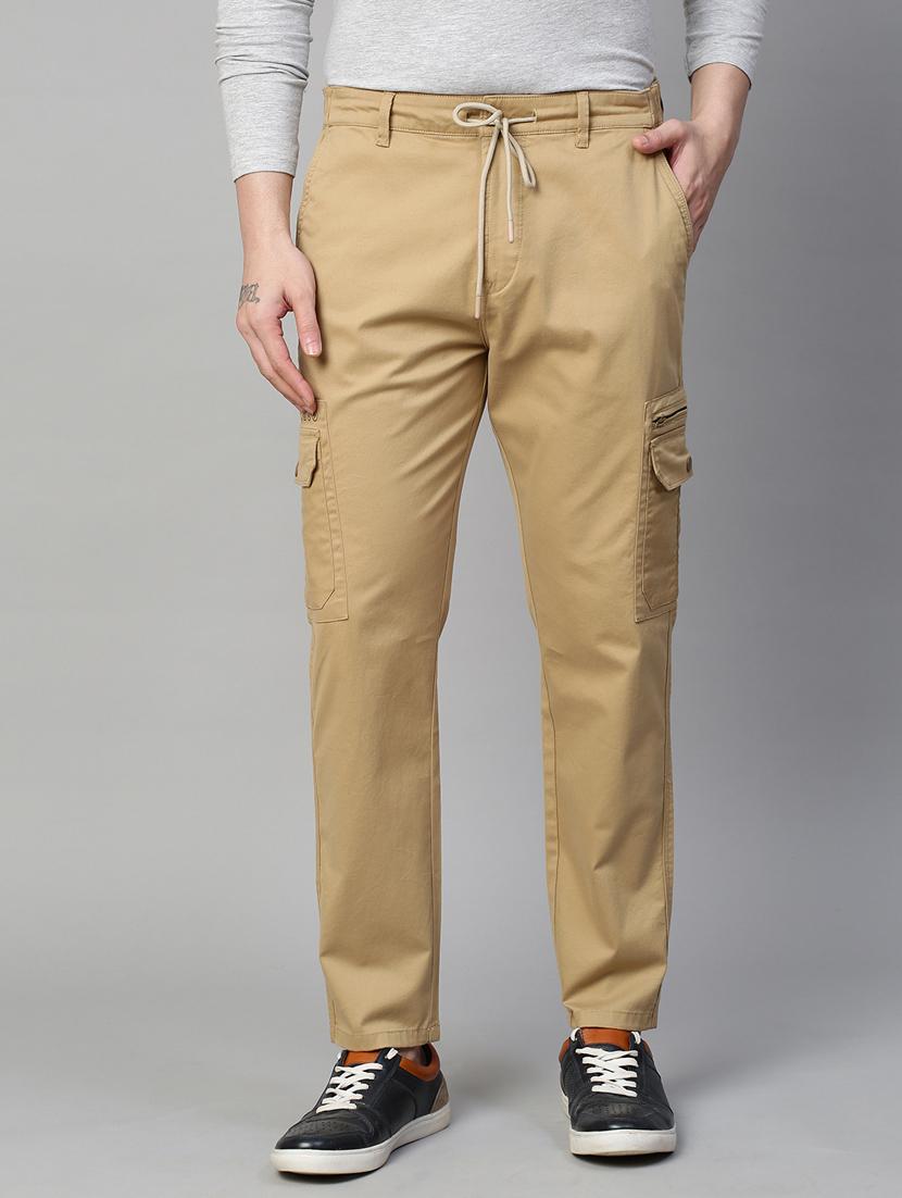 solid khaki casual cargo trouser - 21143946 - Zoom Image - 0