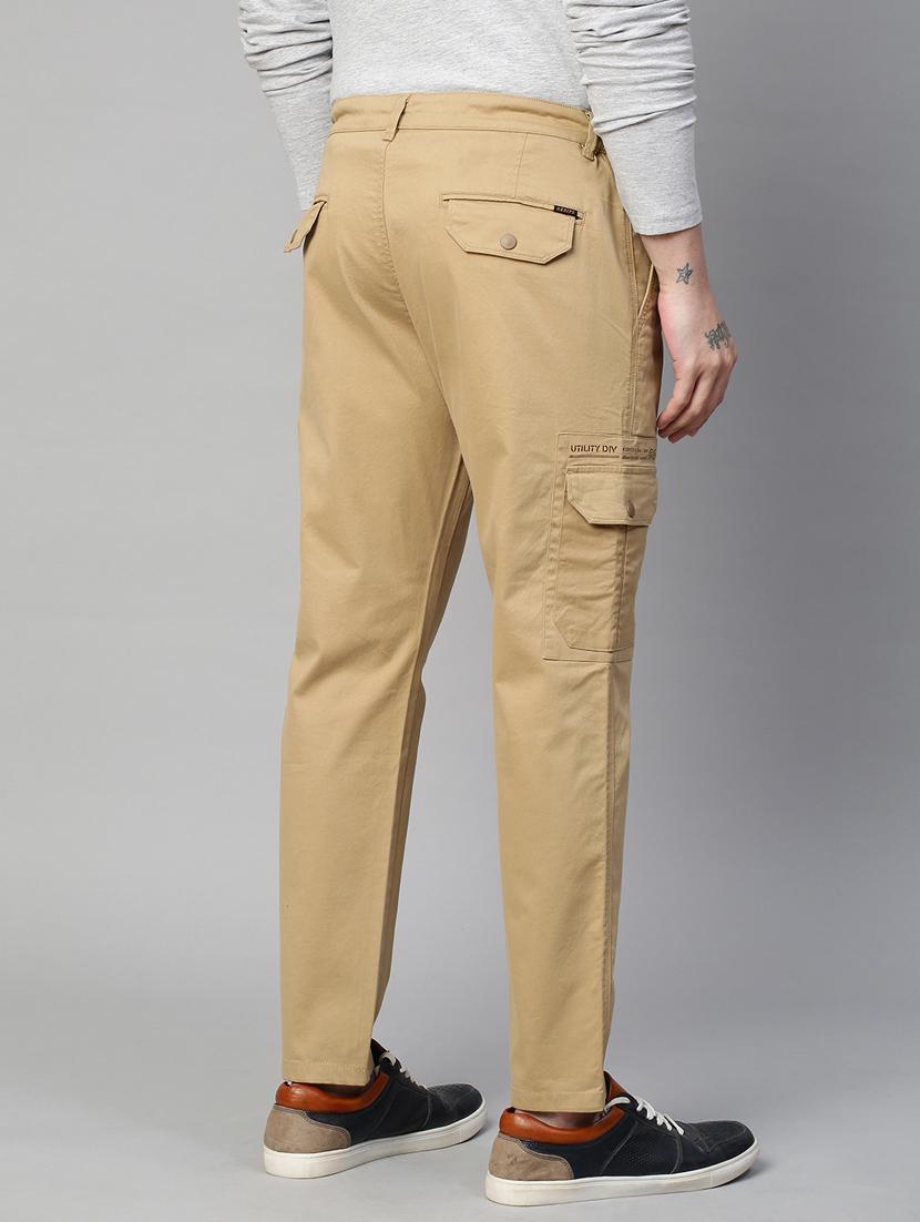 solid khaki casual cargo trouser - 21143946 - Standard Image - 3