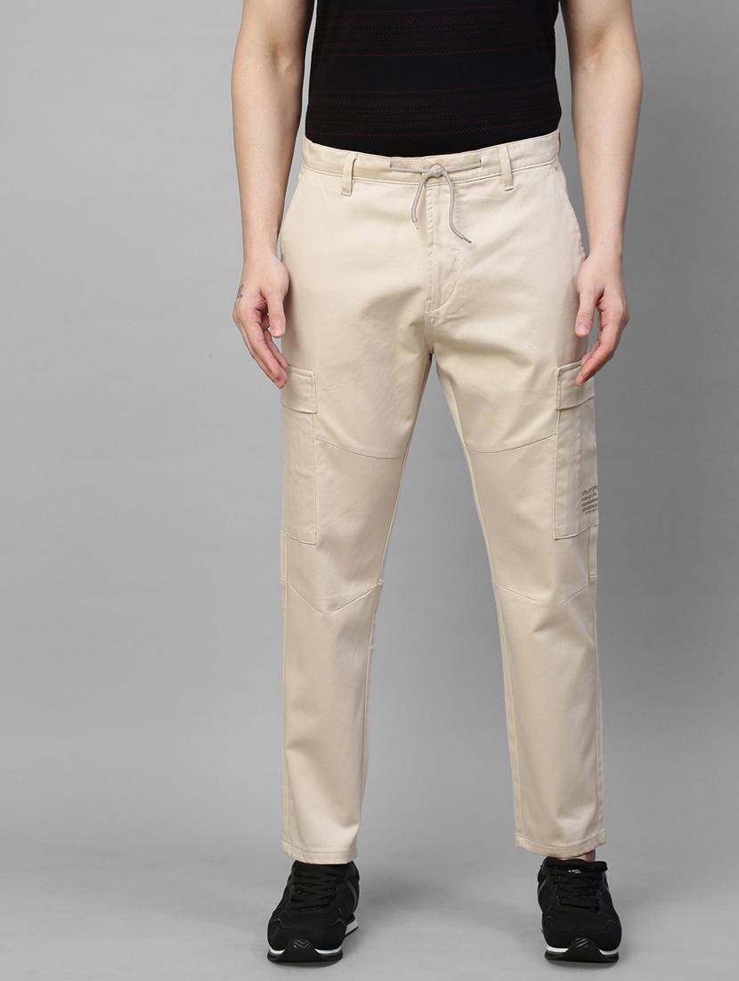 solid beige casual cargo trouser - 21143952 - Zoom Image - 0