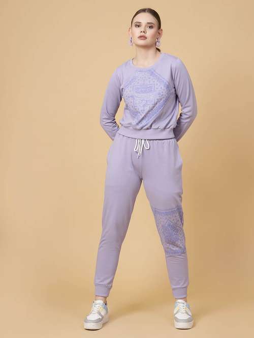 women printed jogger & t-shirt co-ord set - 21144007 -  Standard Image - 0