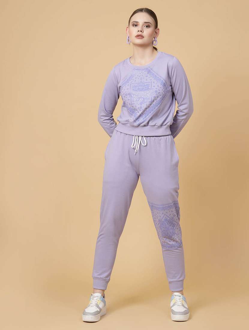 women printed jogger & t-shirt co-ord set