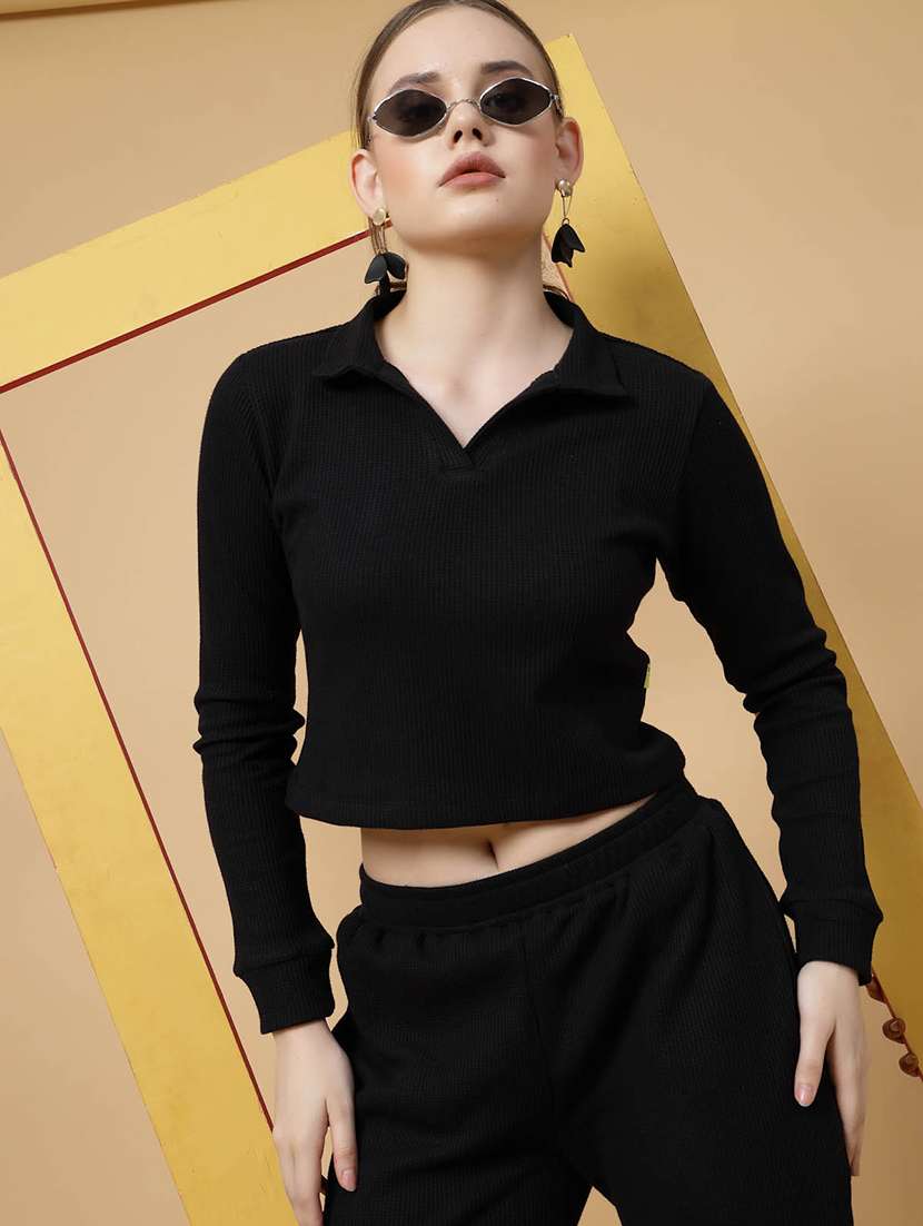 black cotton blend top and trouser co-ord set - 21144009 -  Standard Image - 5
