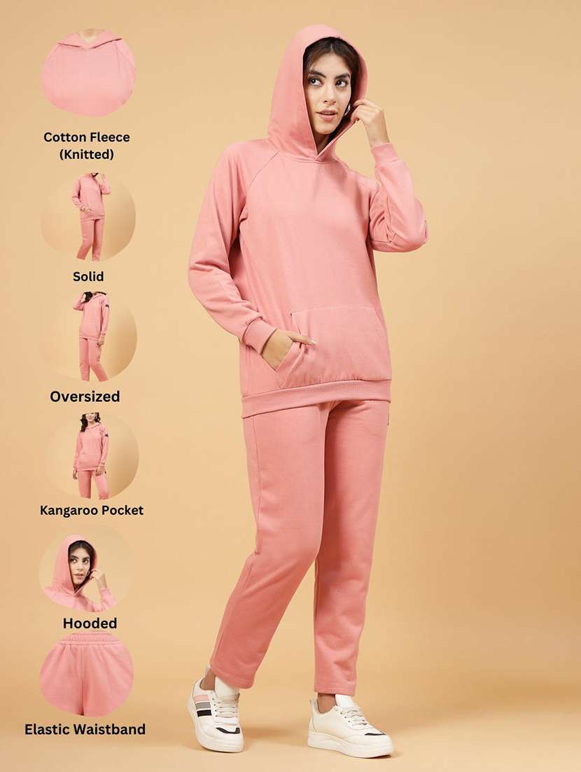 women solid active wear co-ord set - 21144014 -  Standard Image - 5