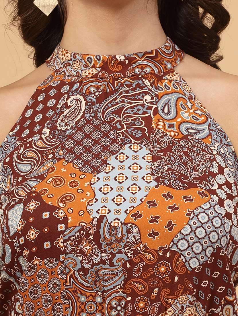 brown rayon top and trouser co-ord set - 21144015 -  Standard Image - 8