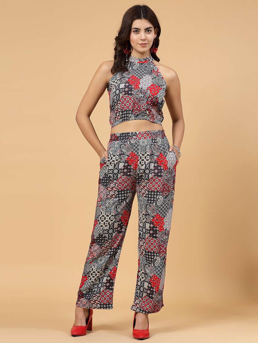 black rayon top and trouser co-ord set