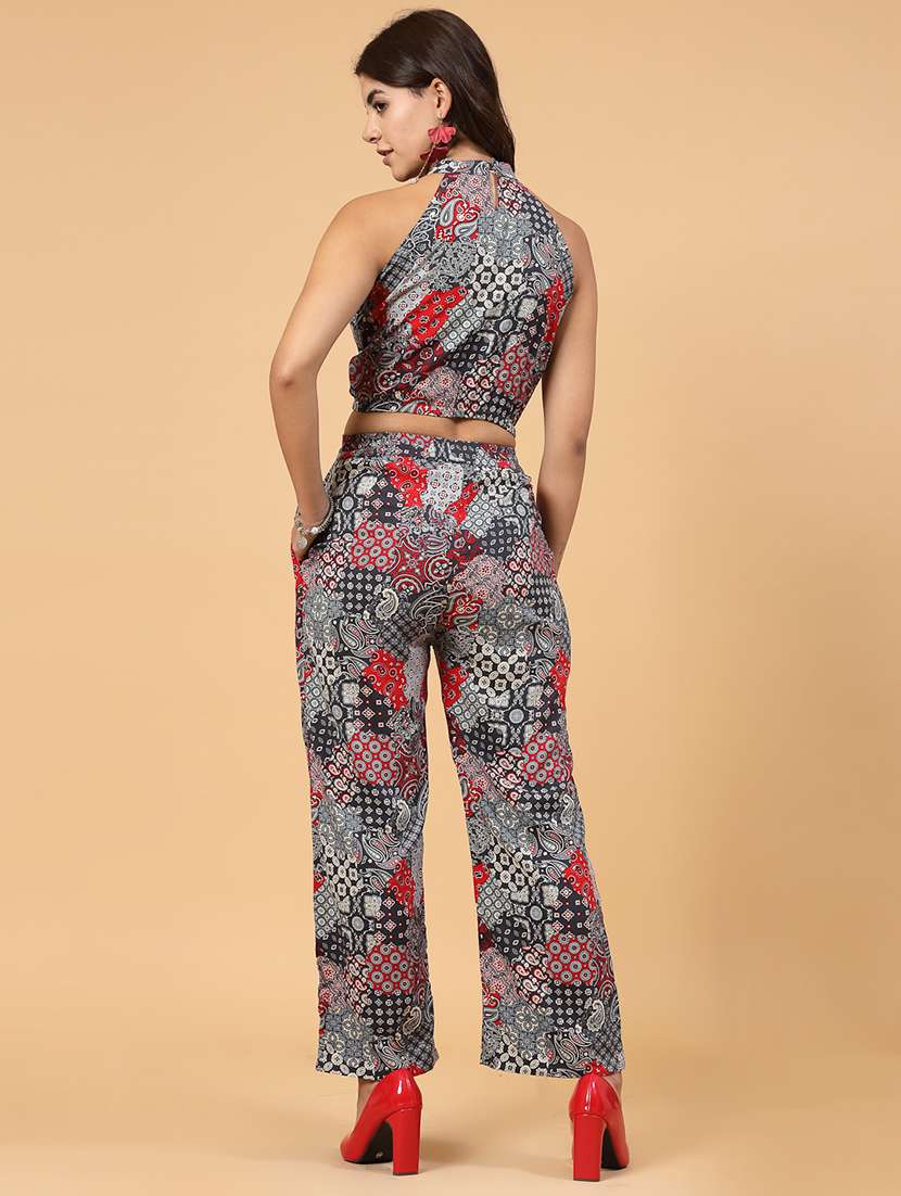 black rayon top and trouser co-ord set - 21144016 -  Standard Image - 3