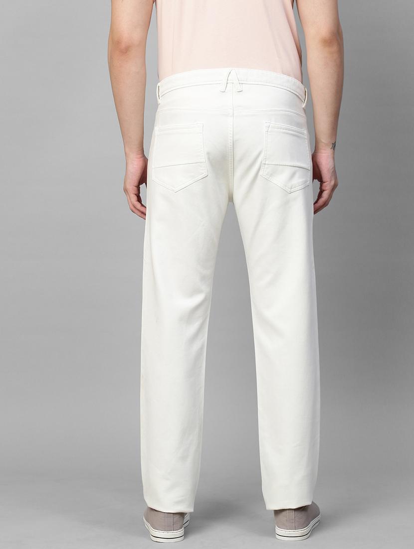 solid white casual chinos trouser - 21144437 - Standard Image - 3