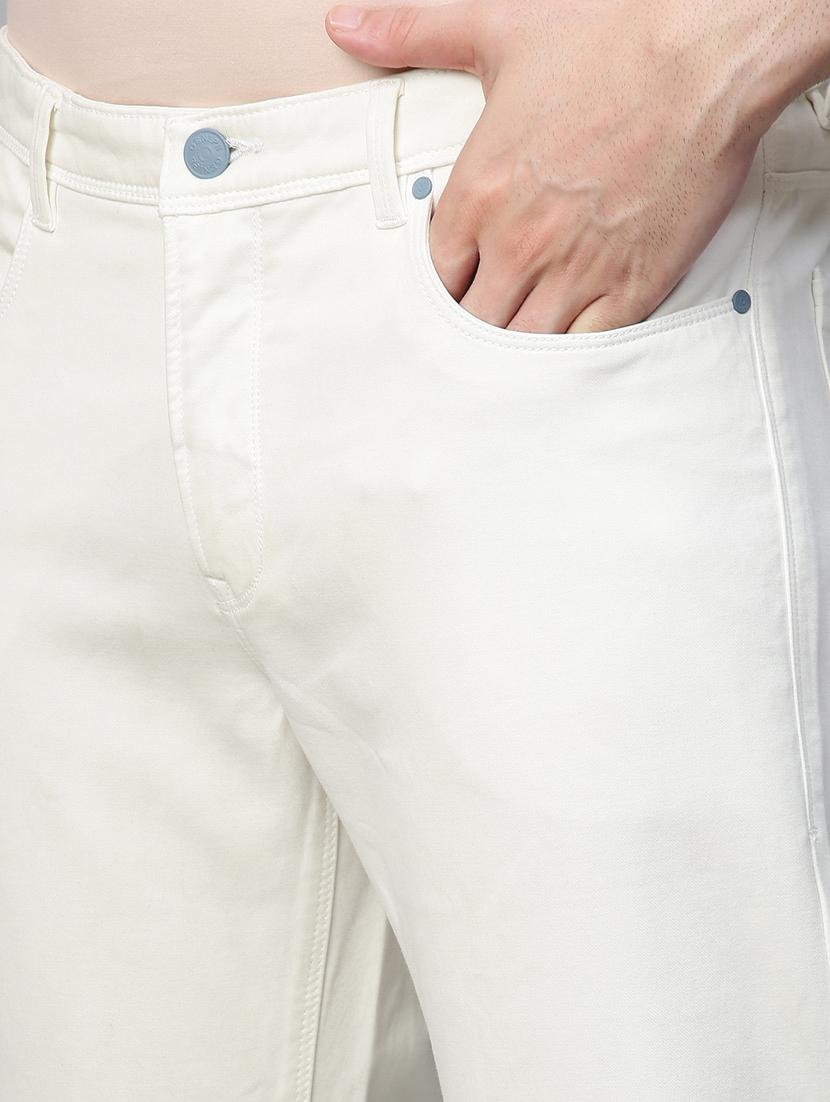 solid white casual chinos trouser - 21144437 - Standard Image - 5