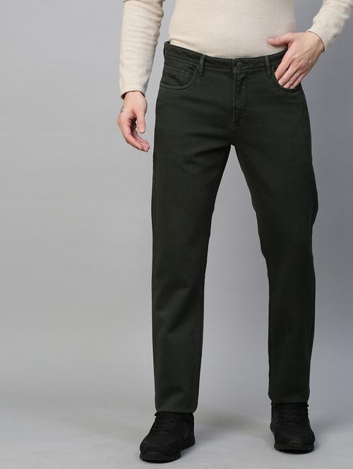 solid green casual chinos trouser - 21144442 - Standard Image - 0