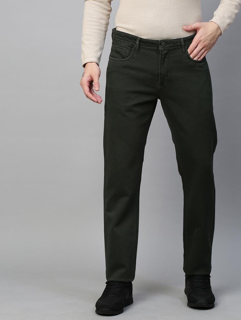 solid green casual chinos trouser - 21144442 - Zoom Image - 0
