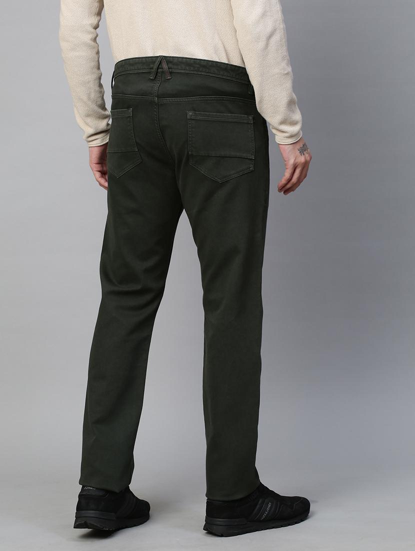 solid green casual chinos trouser - 21144442 - Standard Image - 3