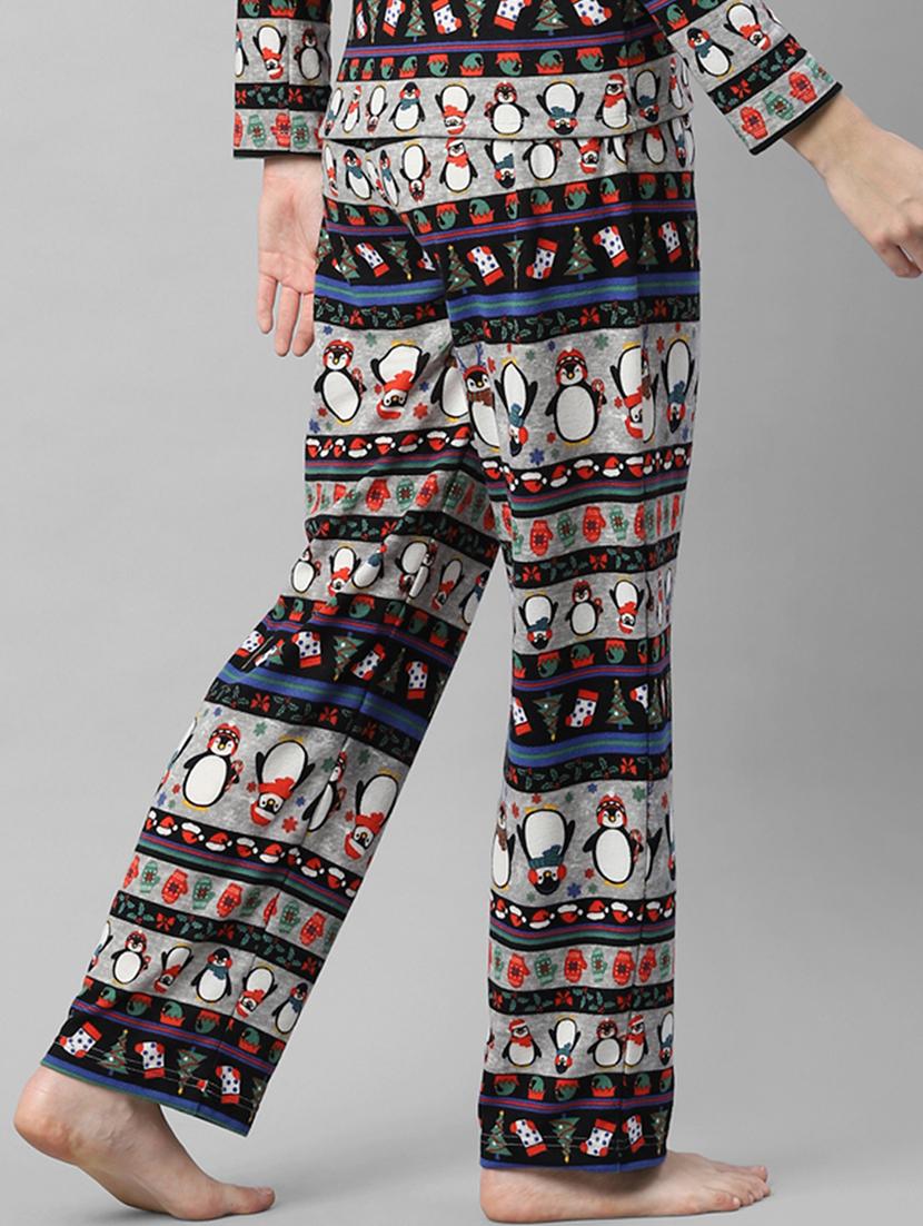 grey cotton printed pajama - 21144561 - Standard Image - 3