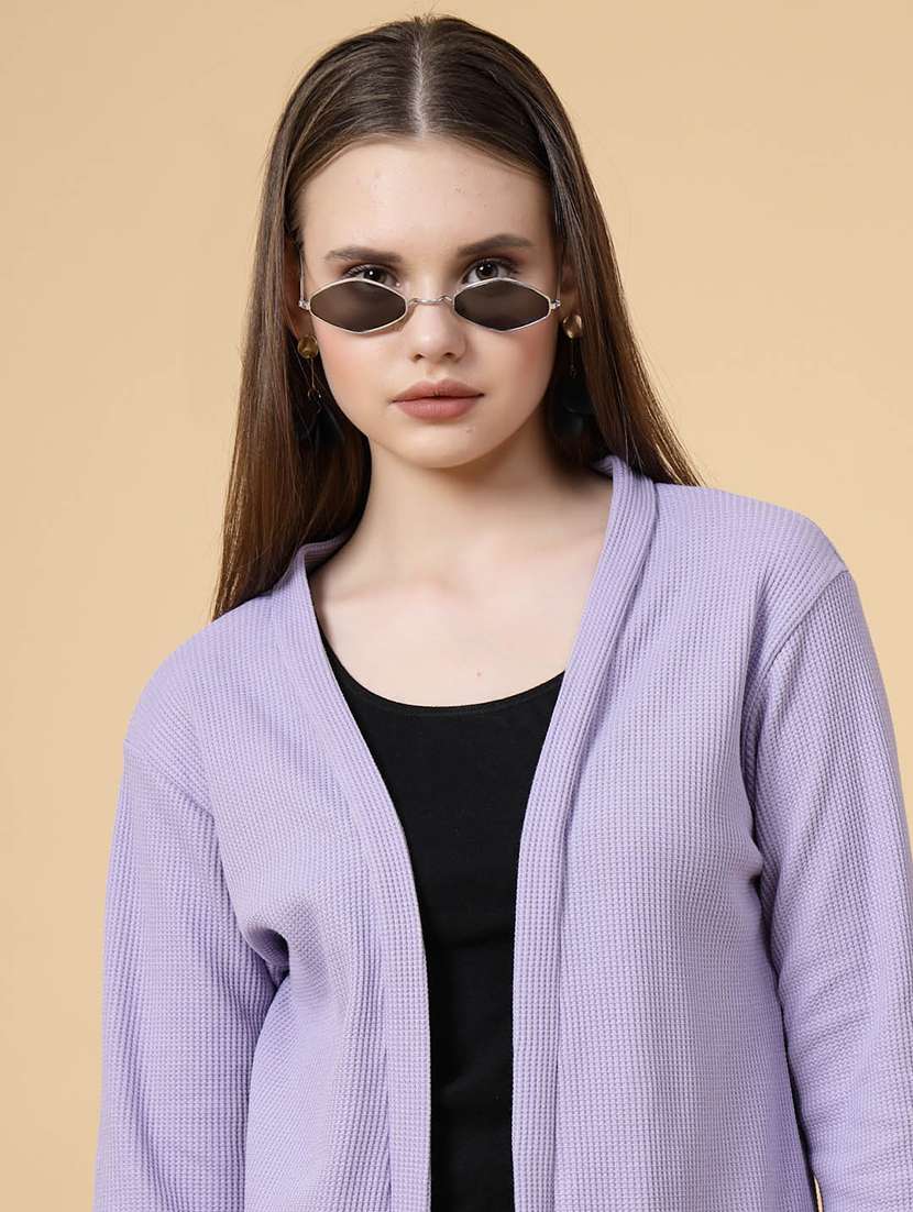 solid lavender casual shrug - 21144574 -  Standard Image - 3