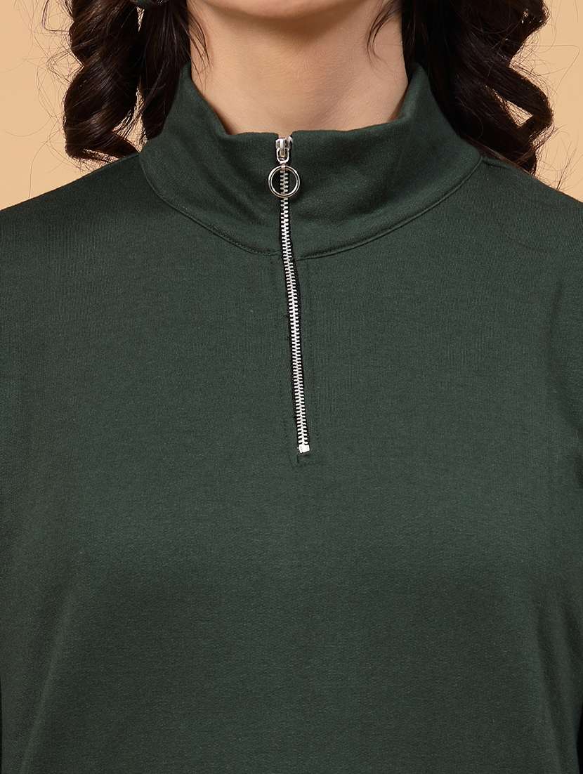 green fleece back print sweatshirt - 21144575 -  Standard Image - 8